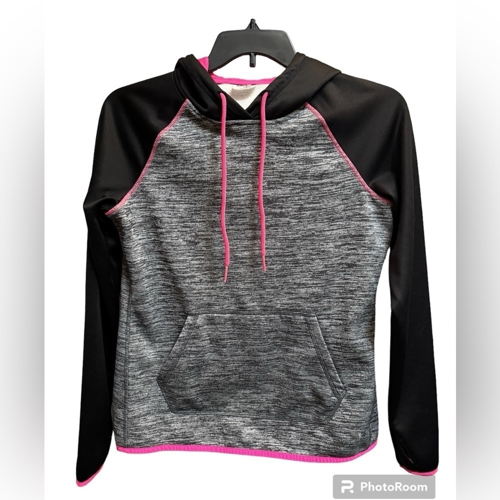 DANSKIN NWOT Pink Black And Gray Hoodie Hooded Sweatshirt Jacket Coat Dri Layer